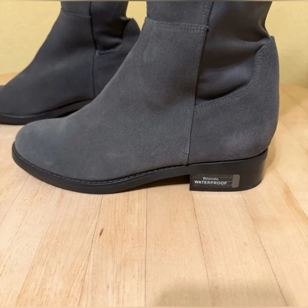 Blondo Danny Gray Suede Waterproof Over The Knee Boots NWOT Size 10
